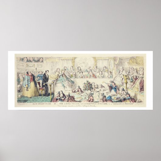 Die Verletzung des Versprechens - Cartoon, handfar Poster (Vorne)