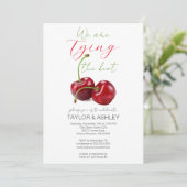 Die Verlobung der Knot-Cherry Einladung (Stehend Vorderseite)