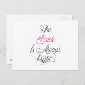 Die Verlobung ist immer richtig. Postkarte (Vorne/Hinten)
