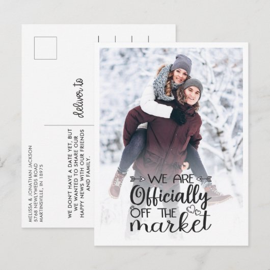 Die Verlobung qr Postkarte (Vorne/Hinten)