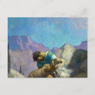 Die verlorene Schafe 1926 von Newell Convers Wyeth Postkarte