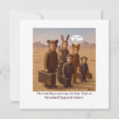 Die verlorenen Jungen, die für ihren Flug ankommen Einladung (Vorderseite)