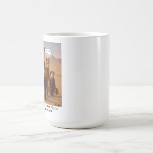 Die verlorenen Jungen, die für ihren Flug ankommen Kaffeetasse (Mittel)