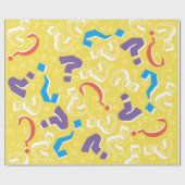 Die verrückte Frage markiert das Rätsel gelb Geschenkpapier (Flach)