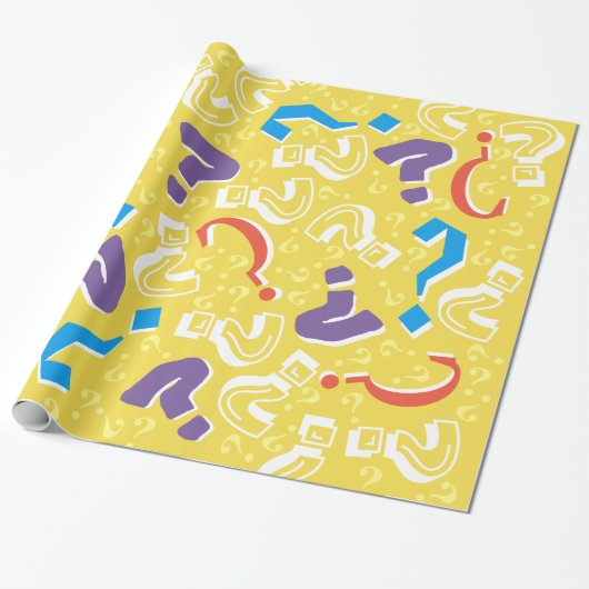 Die verrückte Frage markiert das Rätsel gelb Geschenkpapier (Ungerollt)
