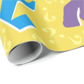 Die verrückte Frage markiert das Rätsel gelb Geschenkpapier (Rolleneckpunkt)