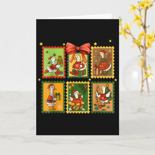 Die verrückte Gans-Saison Weihnachtsstempel Süße G Karte (Gelbe Blume)