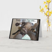 Die verrückte Katze Karte (Gelbe Blume)