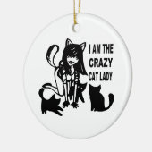 Die verrückte Katzen-Dame Ornament (Links)