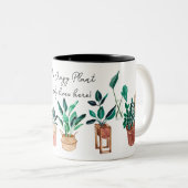 Die verrückte Pflanze Dame wohnt hier & in Böhmen  Zweifarbige Tasse (VorderseiteRechts)