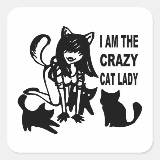 Die verrückten Cat Lady Stickers (Vorderseite)