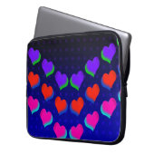 Die verrückten Retro-Neon-Herzen Laptopschutzhülle (Vorderseite Links)