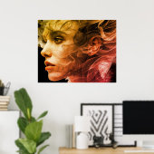 Die verschleierte Frau mit einer Atmosphäre von 19 Poster (Heimbüro)