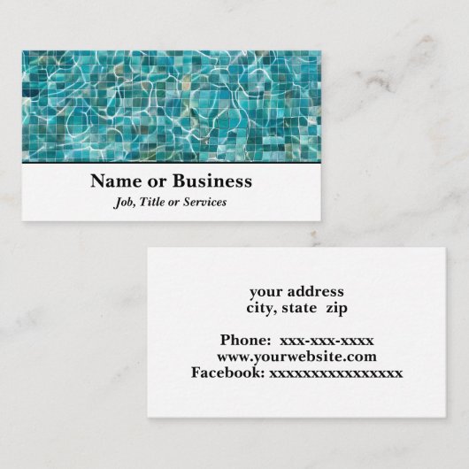 Die Verschmutzung des Pools Visitenkarte (Vorne/Hinten)