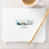 Die verschneite Landschaft mit den Arlen im Hinter Adressaufkleber (Insitu)