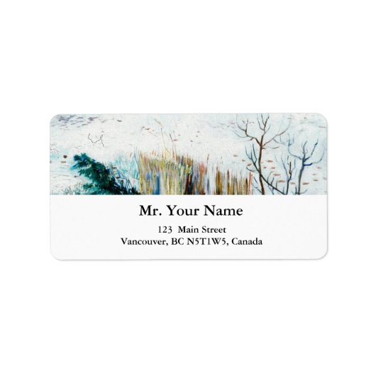 Die verschneite Landschaft mit den Arlen im Hinter Adressaufkleber (Vorne)