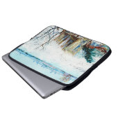 Die verschneite Landschaft mit den Arlen im Hinter Laptopschutzhülle (Vorne Knopf)