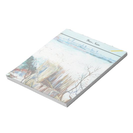 Die verschneite Landschaft mit den Arlen im Hinter Notizblock (Rotiert)