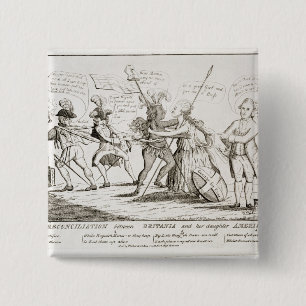 Die Versöhnung zwischen Britannia Amerika Button