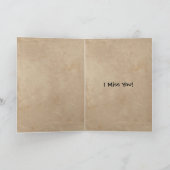 Die verspätete Grußkarte anzeigen. Karte (Innenseite)