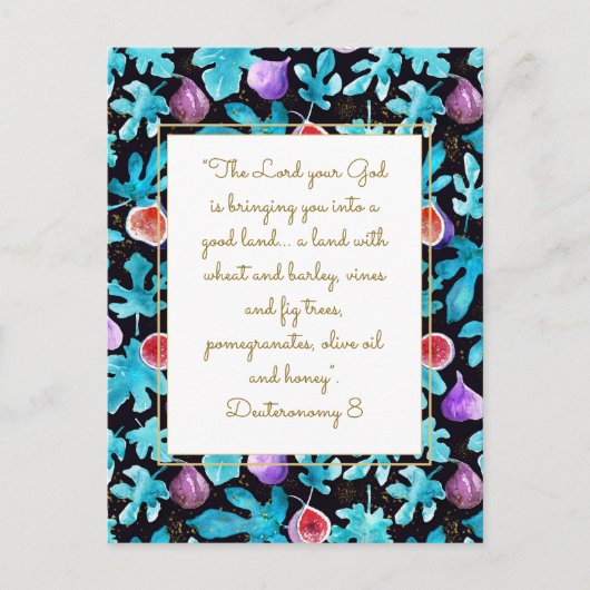 Die versprochene Grundstückswirtschaft 8 Bibelvers Postkarte (Vorderseite)