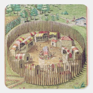 Die verstärkte Stadt von Pomeiooc Quadratischer Aufkleber