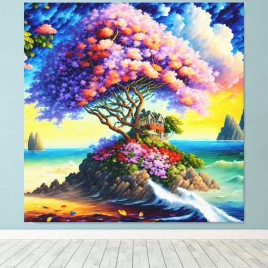 Die versteckte Insel im Ozean Leinwanddruck (Insitu (Holzboden))