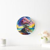 Die versteckte Insel im Ozean Runde Wanduhr (Zuhause)
