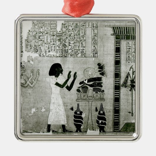 Die Verstorbenen begleitet von seiner Schwester Silbernes Ornament (Vorne)