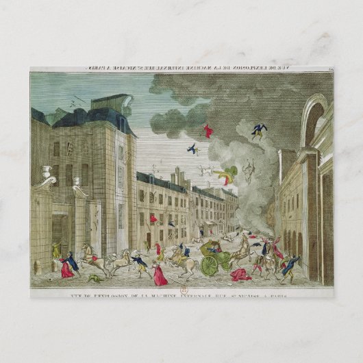 Die versuchte Ermordung Napoleons Bonapartes Postkarte (Vorderseite)