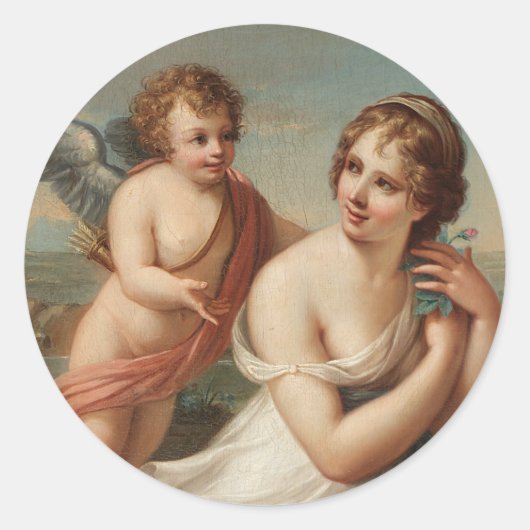 Die Versuchung des Eros Runder Aufkleber (Vorderseite)