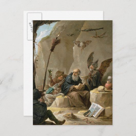 Die Versuchung des Hl. Anthony Postkarte (Vorne/Hinten)