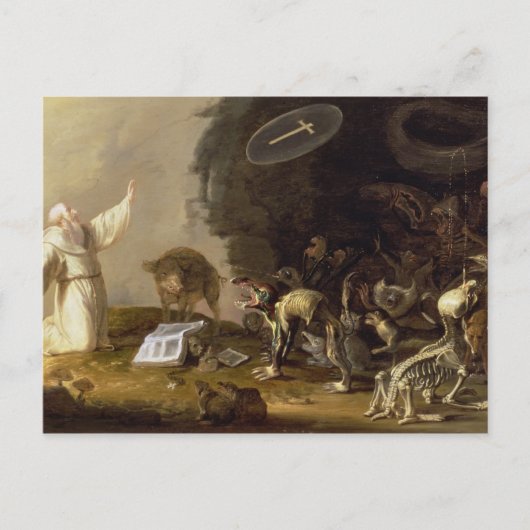 Die Versuchung des Hl. Anthony (Tafel) Postkarte (Vorderseite)