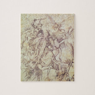Die Versuchung von St Anthony (Stich) Puzzle