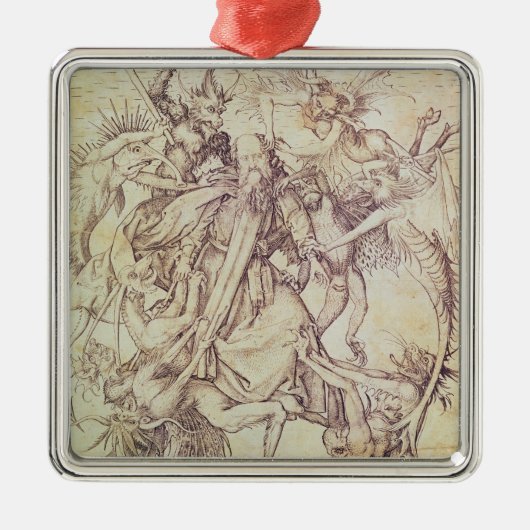Die Versuchung von St Anthony (Stich) Silbernes Ornament (Vorne)