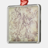 Die Versuchung von St Anthony (Stich) Silbernes Ornament (Links)
