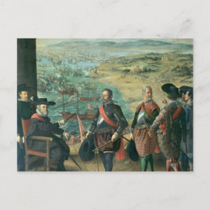 Die Verteidigung Cadiz gegen die Engländer, 1634 Postkarte