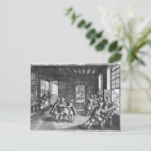 Die Verteidigung Prag im Jahr 1618 Postkarte (Stehend Vorderseite)