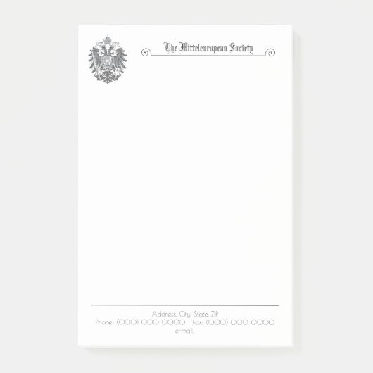 Die vertikale Bilanz der mitteleuropäischen Gesell Post-it Klebezettel (Vorderseite)