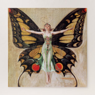 Die Verwandlung des Flapper-Mädchens zum Schmetter Puzzle