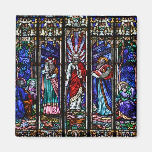 Die Verwandlung Jesu Christi verkleidete Glaskunst Magnet (Vorne)