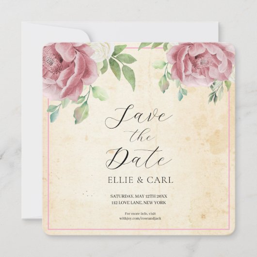 Die verwelkte Rose Hochzeit Save The Date (Vorderseite)