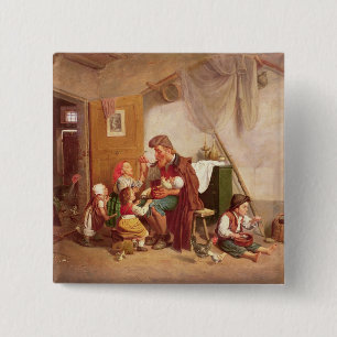 Die verwitwete Familie, 19. Jahrhundert Button