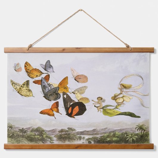 Die verzauberte Beförderung der Märchenkönigin (18 Wandteppich Mit Holzrahmen (Vorne)