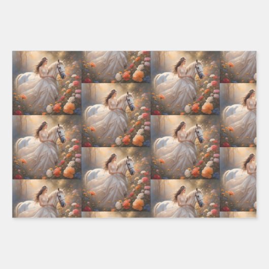 Die verzauberte Braut und ihr Steed. Geschenkpapier Set (Vorderseite 3)