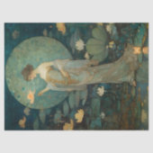 Die verzauberte Dame im magischen Lotus-Garten Seidenpapier (Vorderseite)