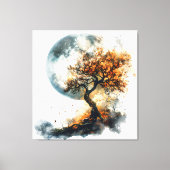 Die verzauberte Herbstnacht: Silhouette Tree & Maj Leinwanddruck (Vorderseite)