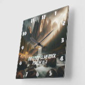 Die verzauberte Kaskade, DER HERR, IST MEIN ROCK Quadratische Wanduhr (Winkel)