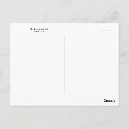 Die verzauberte Mill von Franz Marc Postcard Postkarte (Rückseite)
