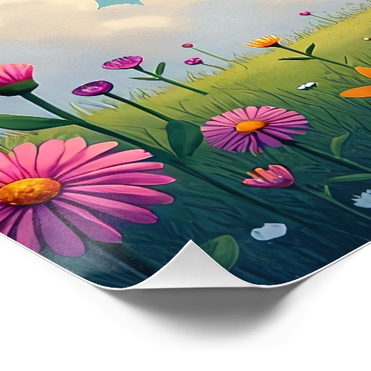 Die verzauberte Pilzwelt-Hütte in einer traumhafte Poster (Ecke)